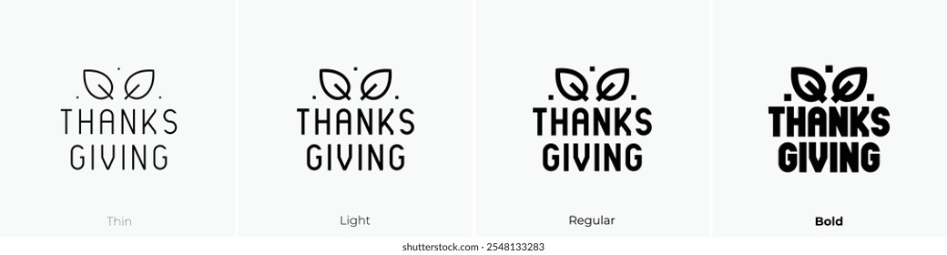 thanksgiving icon. Thin, Light Regular And Bold style design isolated on white background
