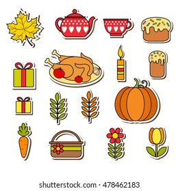 Thanksgiving icon, vector illustration, Celebrations