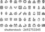 Thanksgiving icons High-Quality Vector Icons Collection with Editable Stroke. Ideal for Professional and Creative Projects