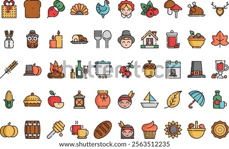 Thanksgiving icons High-Quality Vector Icons Collection with Editable Stroke. Ideal for Professional and Creative Projects.