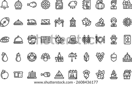 Thanksgiving icons High-Quality Vector Icons Collection with Editable Stroke. Ideal for Professional and Creative Projects