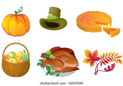 Thanksgiving icons set