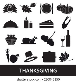 thanksgiving icons set eps10