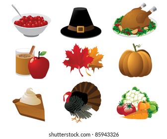 Thanksgiving icons A set of icons for Thanksgiving. Grouped for easy editing. EPS 8 with no open shapes, strokes or transparencies.