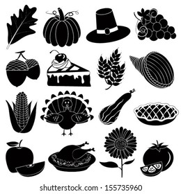 Thanksgiving Icons Vector Set