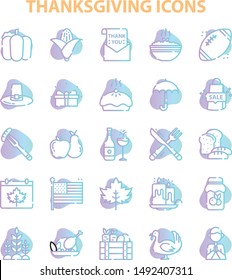 thanksgiving iconset with gradient style