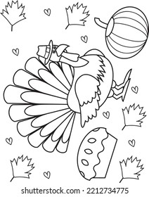 Thanksgiving Illustration Coloring Pages Art