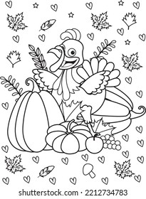 Thanksgiving Illustration Coloring Pages Art