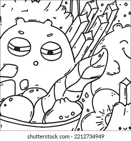 Thanksgiving Illustration Coloring Pages Art