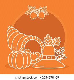 thanksgiving illustration with plenty horn
