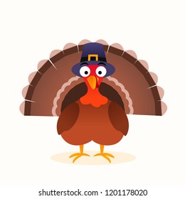 Thanksgiving isolated vector turkey, cartoon character