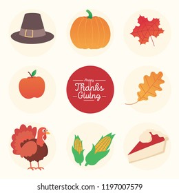 Thanksgiving Item Flat Design