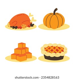 Thanksgiving Item Simple Vector Illustration