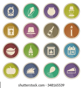 Thanksgiving label icons for web