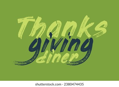 Thanksgiving label with lettering in retro style, vector