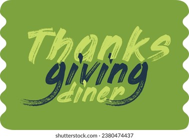 Thanksgiving label with lettering in retro style, vector