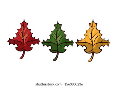 thanksgiving leafs plants autumn icon vector illustration design