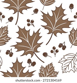 Thanksgiving leaves seamless pattern with layered autumn leaves and delicate textures for a soft refined seasonal design concept as Soft Thanksgiving pattern with layered autumn leaves and delicate textures for a refined fall aesthetic in Photo Stock Concept and empty space on the left side,no text --ar 7:2 --tile