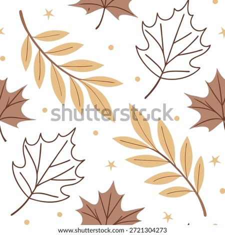 Thanksgiving leaves seamless pattern with soft muted tones and gentle leaf shapes for a subtle cozy autumn vibe concept as Cozy Thanksgiving pattern with soft muted tones and gentle leaf shapes for a subtle autumn effect in Photo Stock Concept and empty space on the left side,no text --ar 7:2 --tile