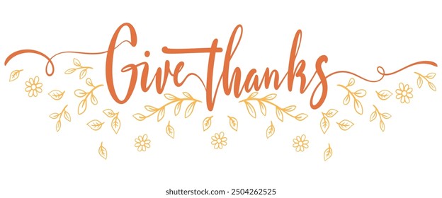 thanksgiving lettering. Thanksgiving greeting card with colorful typography. Vector eps