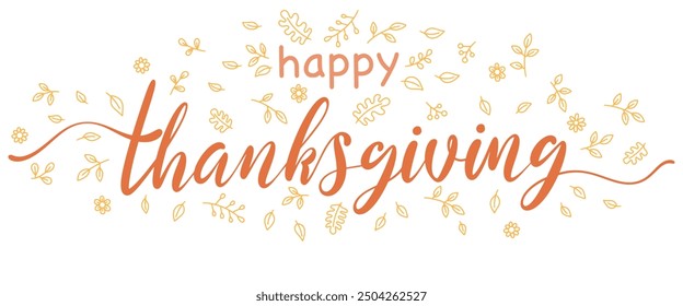 thanksgiving lettering. Thanksgiving greeting card with colorful typography. Vector eps