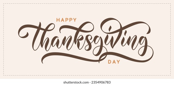 Thanksgiving lettering. Hand drawn holiday calligraphy. Happy Thanksgiving day text.