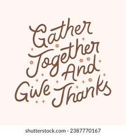 Thanksgiving lettering quotes vector style