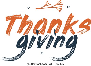 Thanksgiving lettering in retro style, vector