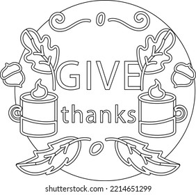 Thanksgiving Line Art And Illustrations for Coloring Page