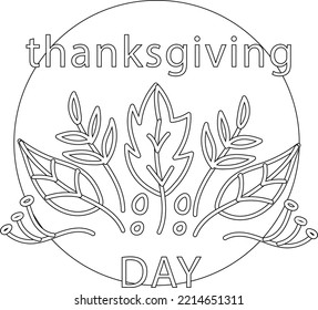 Thanksgiving Line Art And Illustrations for Coloring Page