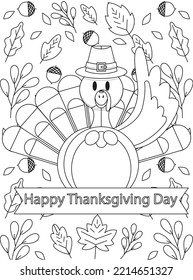 Thanksgiving Line Art And Illustrations for Coloring Page