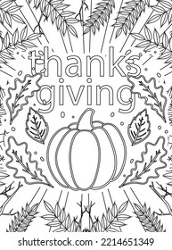 Thanksgiving Line Art And Illustrations for Coloring Page