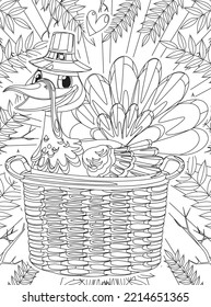 Thanksgiving Line Art And Illustrations for Coloring Page