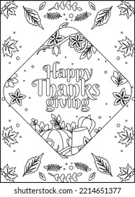 Thanksgiving Line Art And Illustrations for Coloring Page