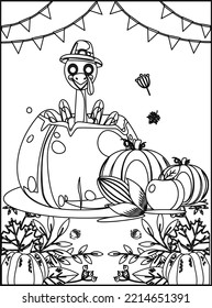 Thanksgiving Line Art And Illustrations for Coloring Page