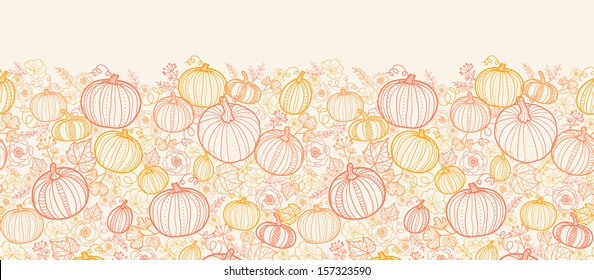 Thanksgiving line art pumkins vertical seamless pattern background