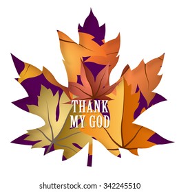 Thanksgiving Maple Green Graphic Design Vector Illustration EPS10
