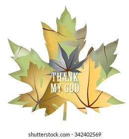 Thanksgiving Maple Green Graphic Design Vector Illustration EPS10
