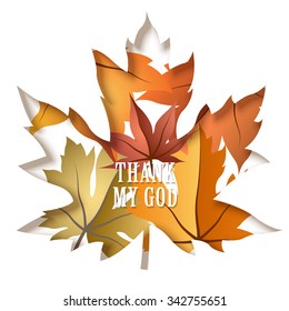 Thanksgiving Maple Green Graphic Design Vector Illustration EPS10
