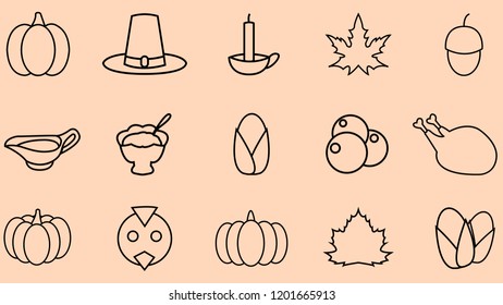 Thanksgiving miscellaneous icon flat.