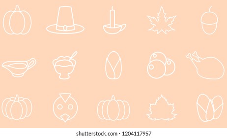 Thanksgiving miscellaneous icon flat design.