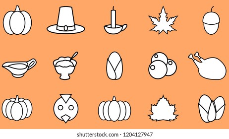 Thanksgiving miscellaneous icon flat design.