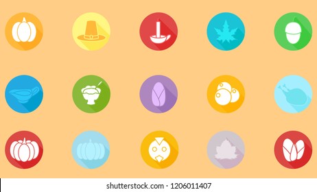 Thanksgiving miscellaneous icon flat design.