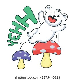 Thanksgiving mushroom flat sticker is up for premium use 