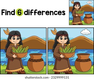 Thanksgiving Native American Find The Differences
