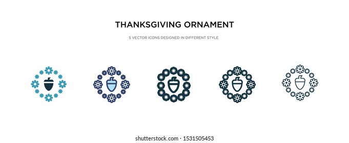 thanksgiving ornament icon in different style vector illustration. two colored and black thanksgiving ornament vector icons designed in filled, outline, line and stroke style can be used for web,