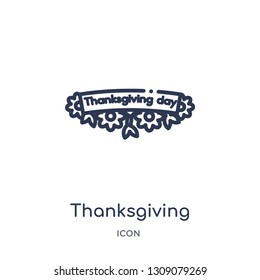 thanksgiving ornament icon from united states of america outline collection. Thin line thanksgiving ornament icon isolated on white background.