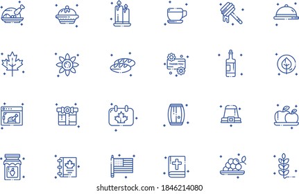 Thanksgiving Outline Icon Pack - All elements on this template are editable with vector software