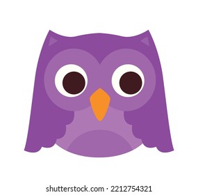 Thanksgiving owl icon. Toy or mascot for children. Symbol of autumn season and forest. Animal with wings and feathers, nocturnal bird. Wildlife and fauna, nature. Cartoon flat vector illustration