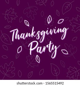 Thanksgiving Party Background Flyer Banner poster template vector illustration Autumn holiday greeting card